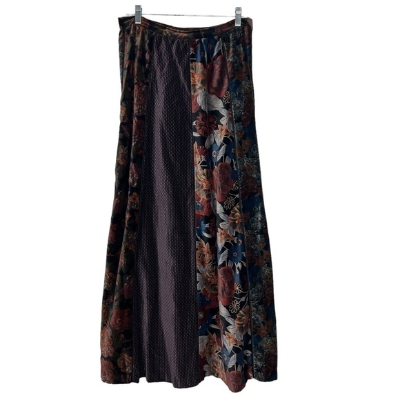 Century Of Boston Floral Velvet Skirt And Vest Set Large /14 - Picture 7 of 14